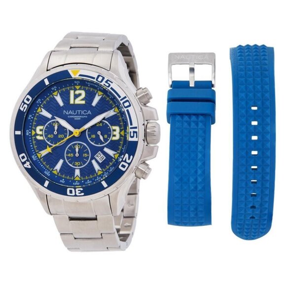 FX04628B NWT Nautica Fashion Men's Quartz Steel Authentic Watch - Picture 1 of 5